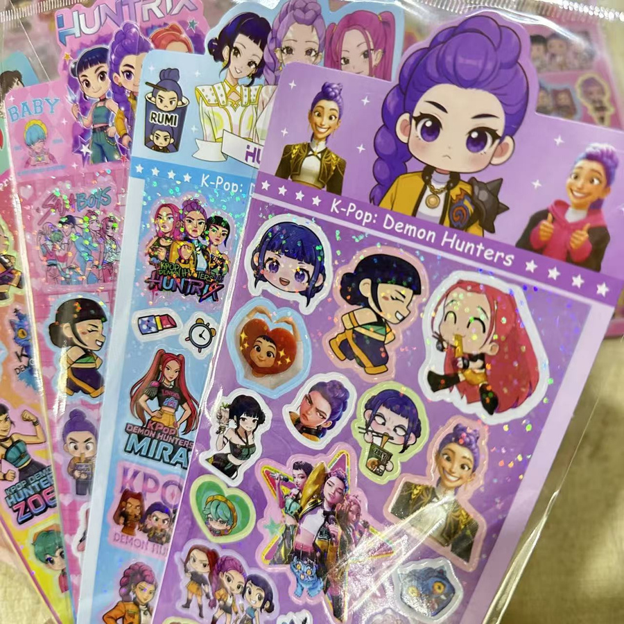Yiran toy 1 K-Pop Dämonenjäger Laser-Sticker im Anime- und Cartoon-Stil, mehrfarbig - Bild 2