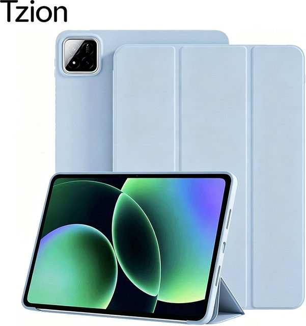 Xiaomi Tablet-Hülle für Xiaomi Pad 7/7 Pro und Pad 8/8 Pro 11,2 Zoll 2024, Flip Smart Cover aus weichem Silikon in Grau und Blau - Bild 1