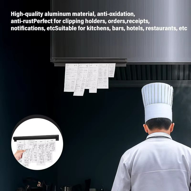 Multifunktionaler Kassenbonhalter aus Metall für Restaurants und Büros, Schwarz, Höhe: 30 cm - Bild 4