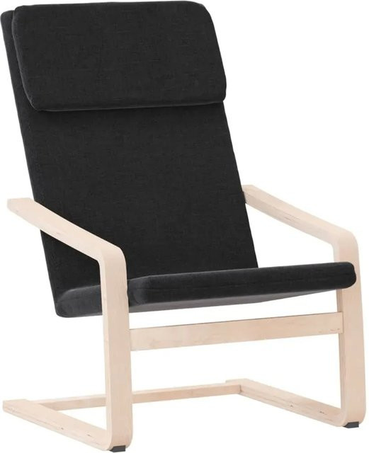 vidaXL Relaxsessel Modell 55 in Schwarz aus Stoff mit Holzrahmen und Armlehnen - Bild 1