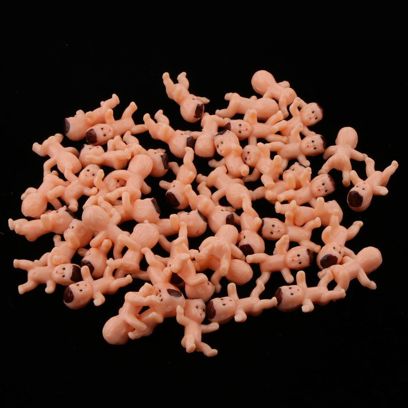 50er Set Mini Baby Puppen als Partydeko für Mitgiftbeutel, Rosa, B/T/H: 2,5 x 1,7 x 0,8 cm - Bild 5