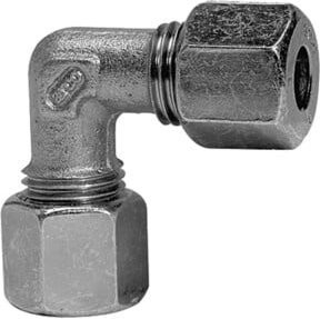 Riegler Winkel-Verschraubung V 75 aus verzinktem Stahl in Silber, Rohr-Außendurchmesser: 8 mm - Bild 1