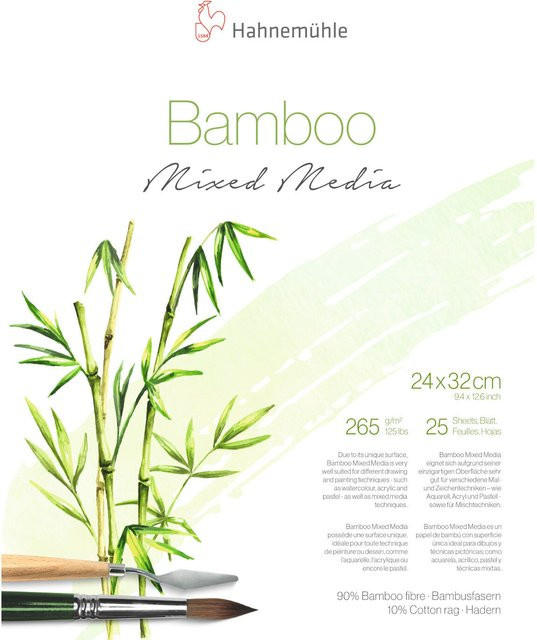 Hahnemühle Bamboo Mixed Media Block, Weiß, 25 Blatt, B: 32 cm, H: 24 cm, 265g/m² - Bild 1