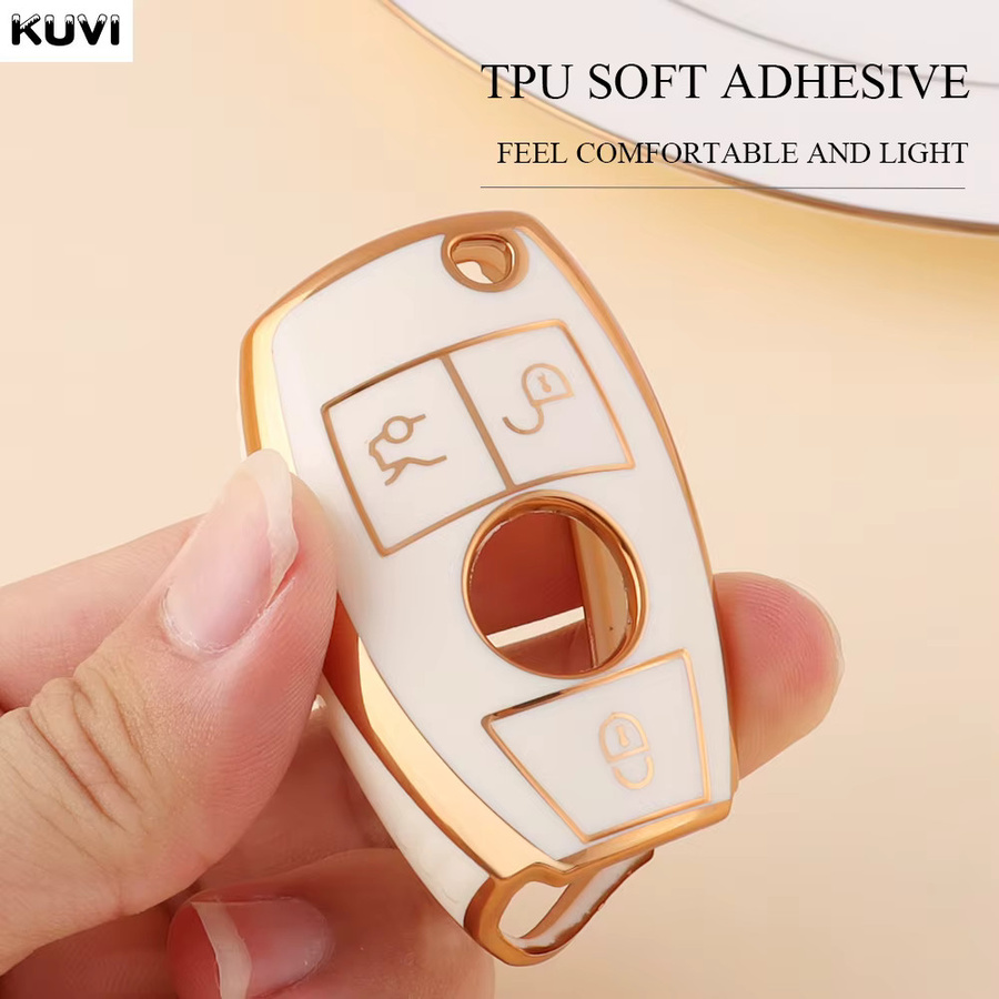 Kuvi TPU Auto Smart Key Schutzhülle für Mercedes Benz A C E S Klasse GLS GLA GLK GLC CLS CLA W204 W221 W212 W205 W176 W463 - Bild 3