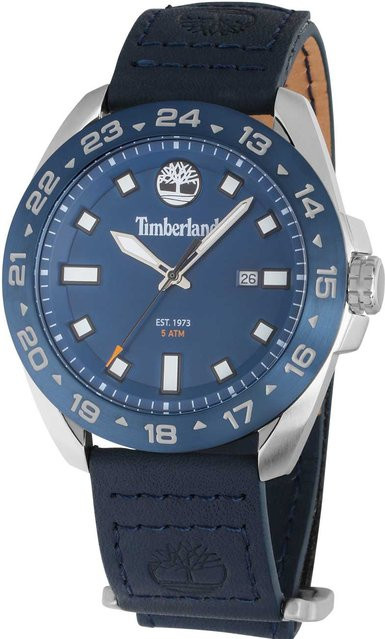 Timberland Herrenuhr, Quarz, Edelstahl, 44 mm, Leder, Blau, 5 ATM - Bild 1
