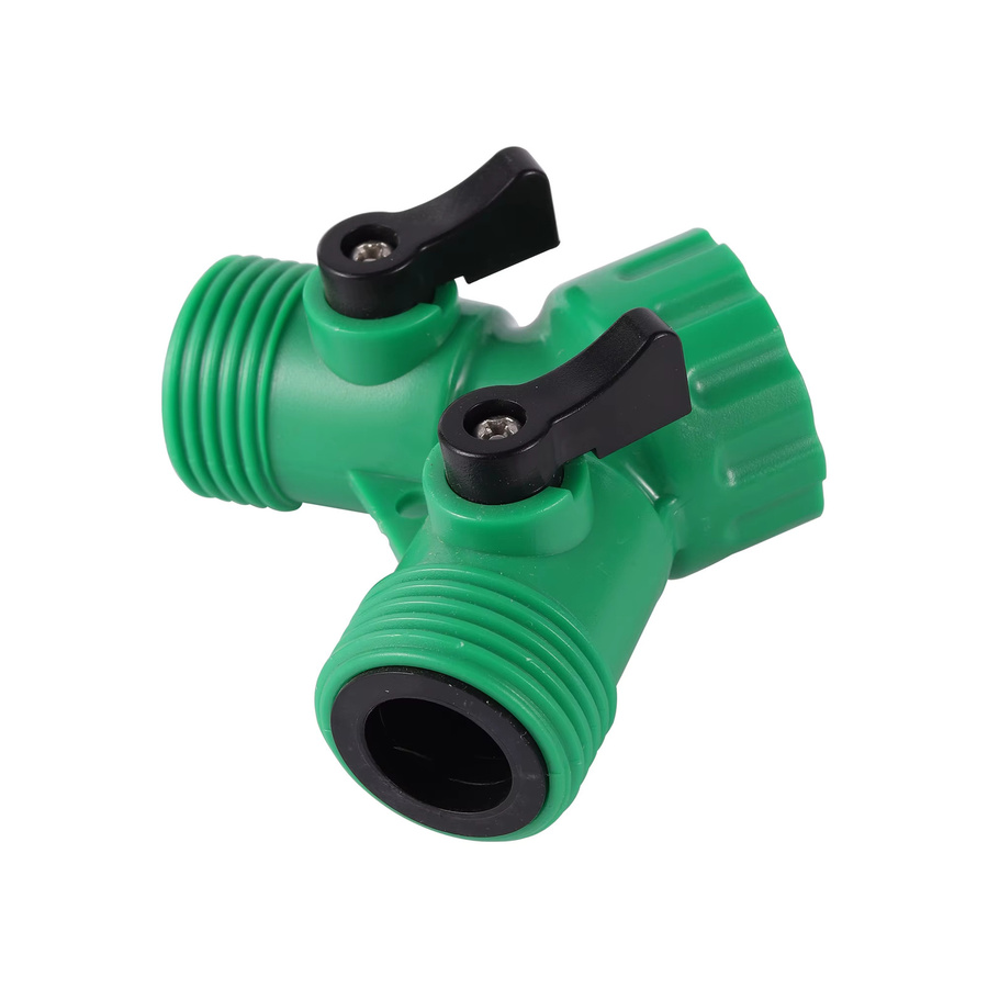 Gartenschlauch Umlenkadapter mit Durchflussregelventil und Wasserhahn-Anschluss - Bild 2
