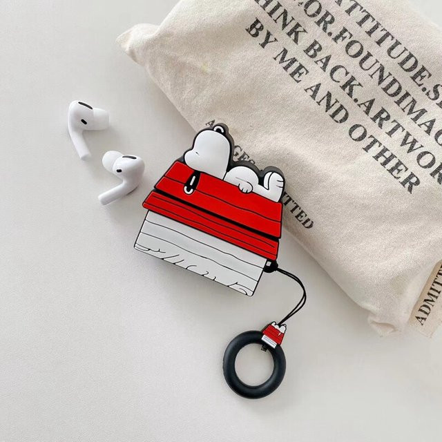 Snoopy Cartoon Schutzhülle für Apple AirPods 1 2 3 4 und Pro mit Anhänger - Bild 1