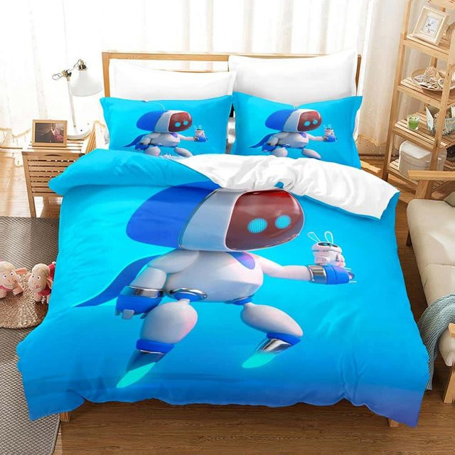 Bettwäsche-Set Astro Bot mit 3D-Druck von Your Warm Home, Blau, B/T: 200 x 200 cm - Bild 1