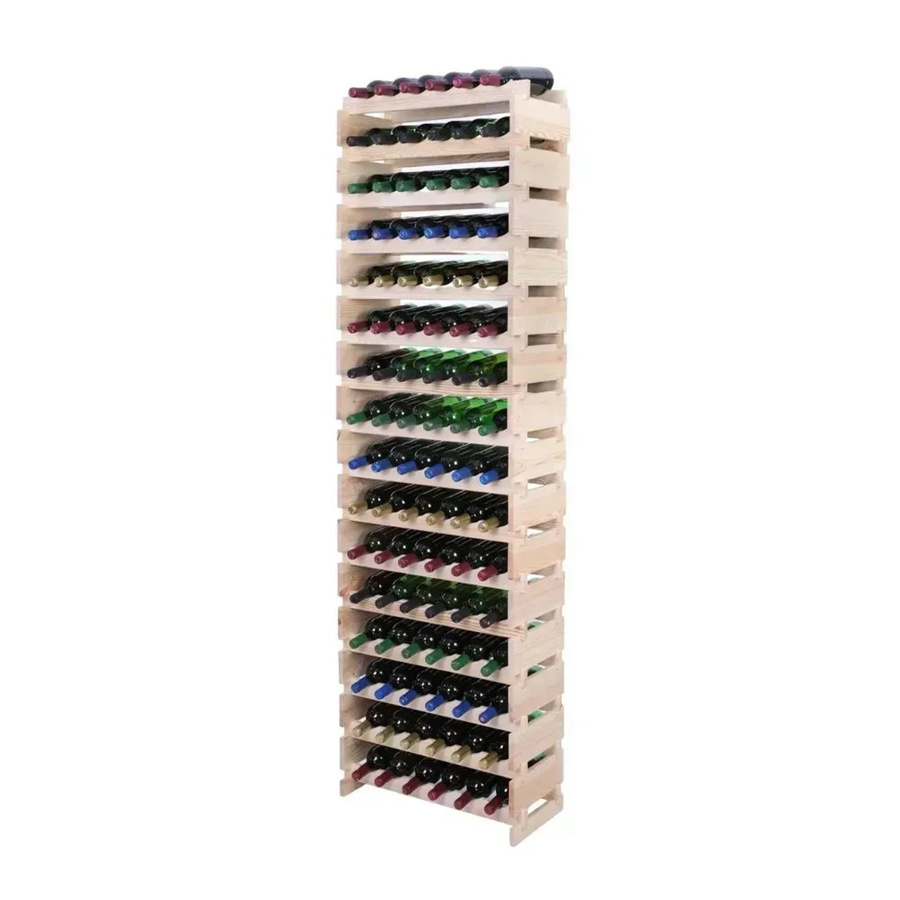PROREGAL Weinregal VINOTECA FLEX aus massivem Kiefernholz, Natur unbehandelt, braun, H x B x T: 219 x 65 x 32 cm, Platz für 96 Flaschen auf 16 Ebenen - Bild 2