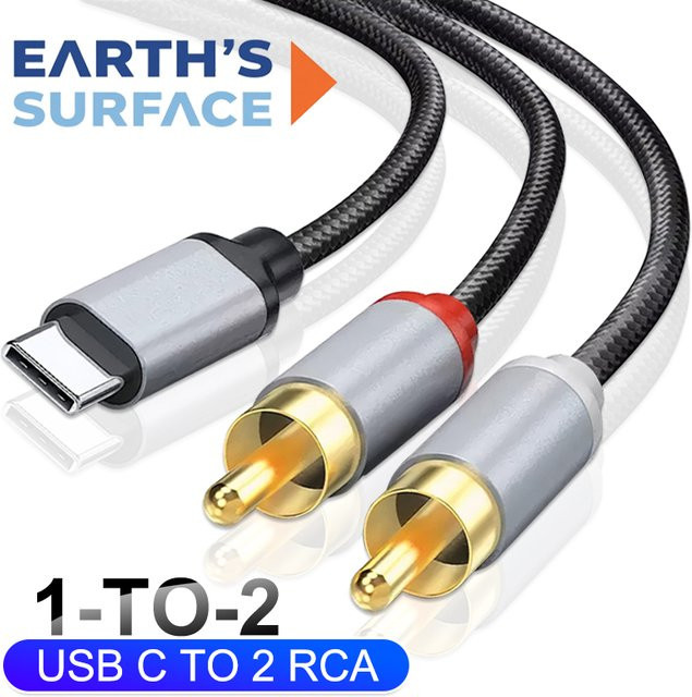 Xiaomi USB Typ-C zu 2RCA Audio-Kabel Y-Splitter Konverter für TV, Laptop und Verstärker in Schwarz oder Grau - Bild 1