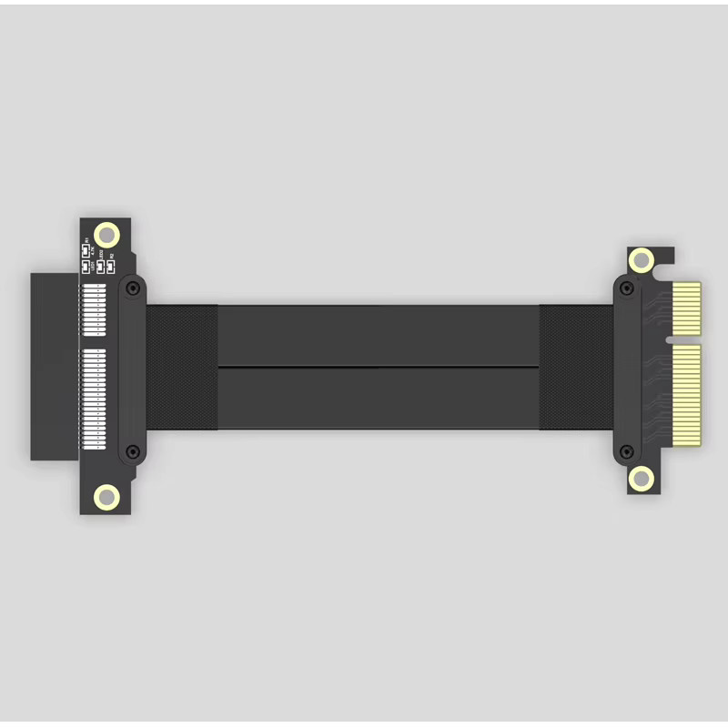 haoyexin PCI Express PCI-E 4X Adapter-Riser-Karte, 90-Grad-Konverterkarte für Servergehäuse und Computer, PCI-E 3.0 x4 auf X4 Riser, Schwarz - Bild 3