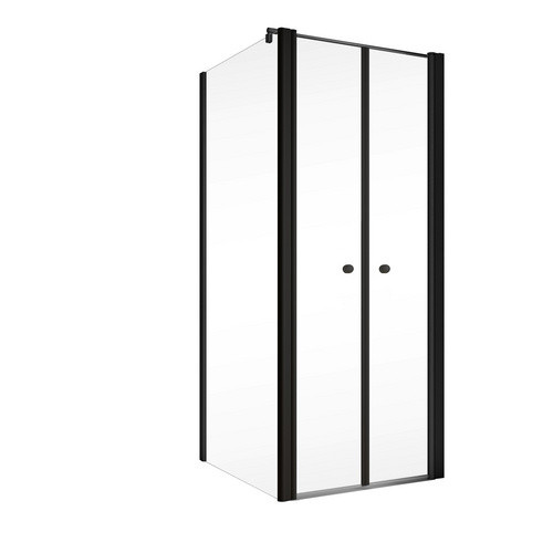 Schulte Garant 2.0 Duschkabine Eckeinstieg mit Pendeltür und Seitenwand in Schwarz, B/T/H: 90 x 200 x 90 cm - Bild 2