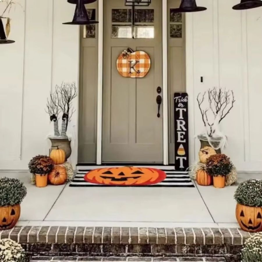 VIAKMA Halloween-Kürbismatte rutschfeste und saugfähige Bodenmatte für Badezimmer und Wohnzimmer - Bild 5