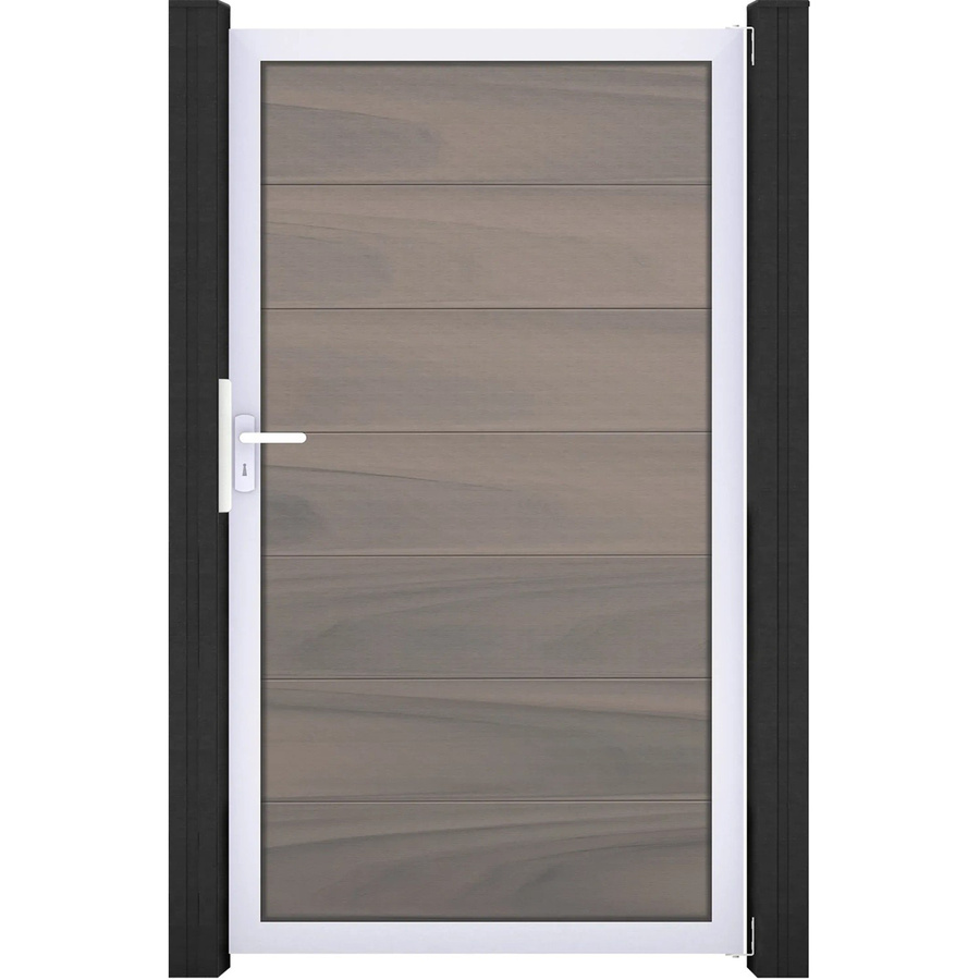 GroJa Tor Solid Grande Single Gate Aluminium Bi-Color Co-Extrudiert Rahmen EV1, Breite: 150 cm, Höhe: 180 cm, Farbe: Multicolour - Bild 2