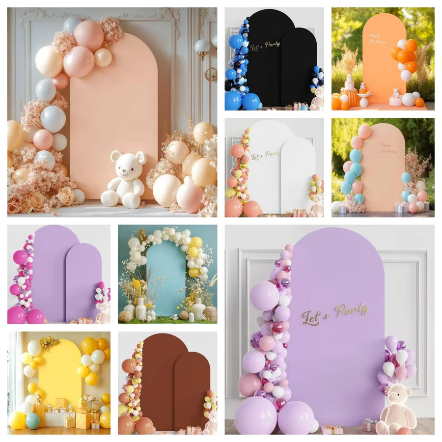 Mossiaiy Bogen-Kulissenabdeckung in Unifarben für Hochzeiten, Partys und Kindergeburtstage als Tischdekoration und Fotokulisse - Bild 1