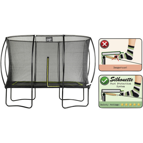 EXIT Toys Silhouette Rechteckiges Trampolin mit Sicherheitsnetz in Schwarz, B/T/H: 305 x 214 cm, max. Belastung 120 kg - Bild 3