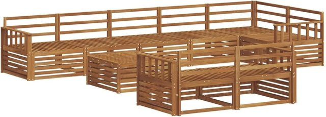 vidaXL Outdoor-Sofagarnitur 9-teilig aus Akazienholz in Braun - Bild 1