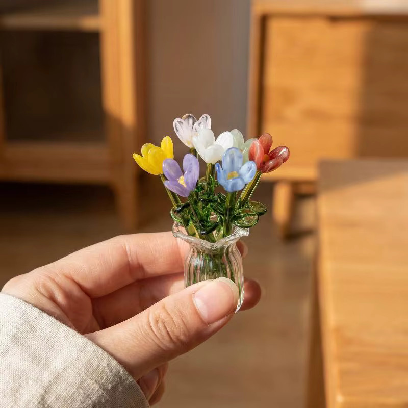 Realistische künstliche Tulpen aus Glas im 6er-Set, bunte Simulations-Blumen für moderne Tischdekorationen - Bild 3