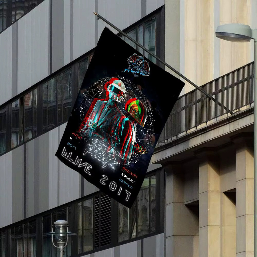 Potdemiel Vintage Banner Around The World Daft Punk Campingdekoration Mehrfarbig B: 50 cm, H: 50 cm - Bild 6