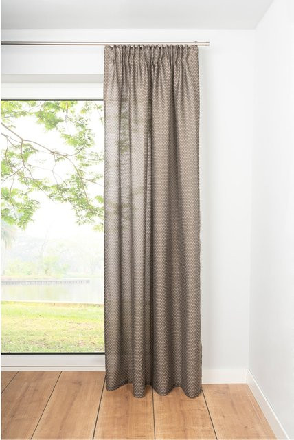 Ondeco Schlaufenschal Dot Blickdichter Vorhang in Taupe, B: 135 cm, H: 300 cm - Bild 1