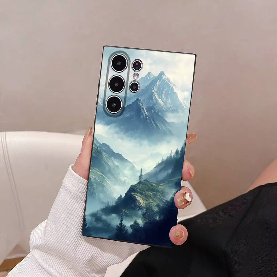 Samsung Galaxy S25 S24 S23 S22 S21 S20 Ultra Plus Handyhülle mit Berg Landschaft Malerei als mattes Softcover in Multicolor - Bild 5