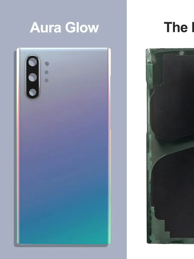 Samsung Note 10 Plus N970F N975F Ersatz-Rückglasgehäuse inklusive Klebstoff und Kameralinsen in Schwarz - Bild 6