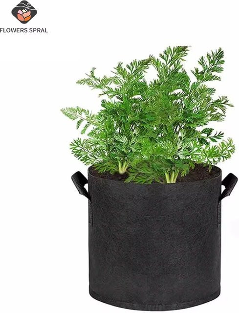 FLOWERS SPRAL Pflanzbeutel aus Filz für Garten und Gemüse, Schwarz - Bild 1