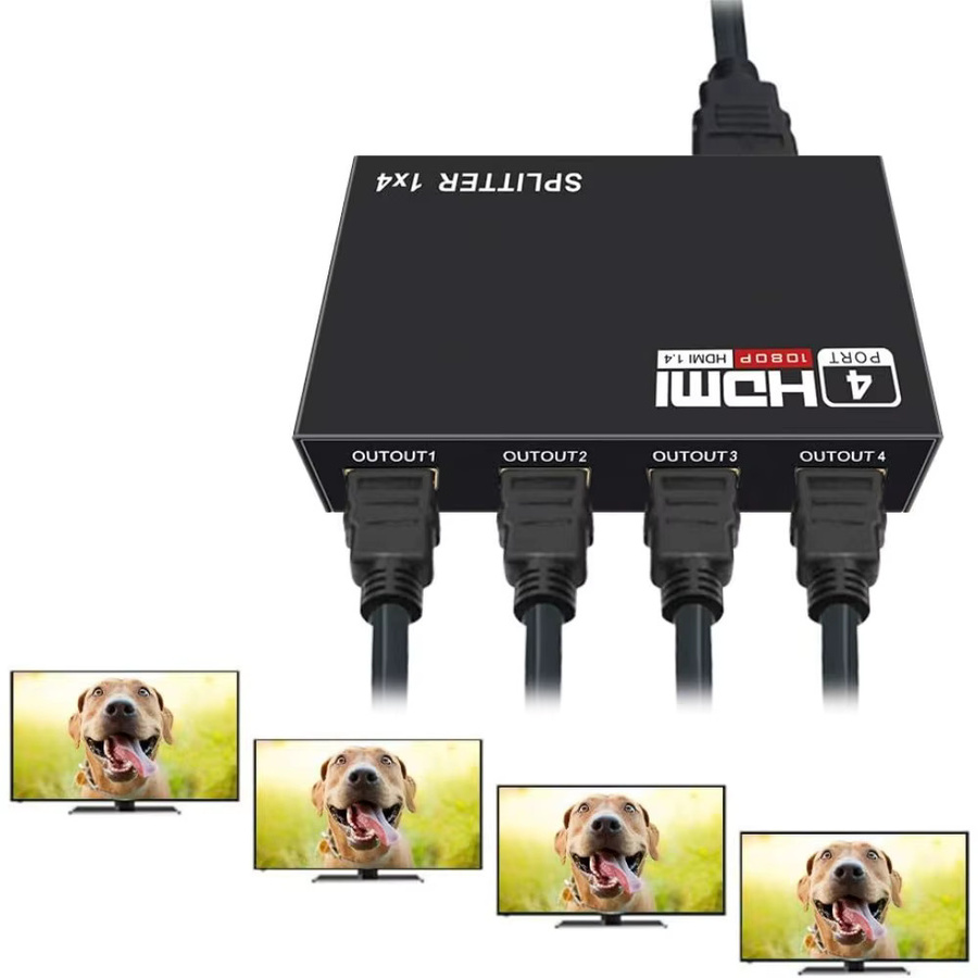 LccKaa HDMI Splitter Switcher 4K UHD 1 auf 4 Out Audio-Video-Konverter in Schwarz - Bild 3
