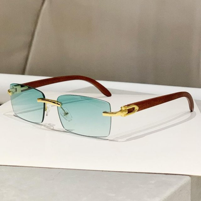 Aoron Glasses Korrektionsbrille, randlos, quadratisch, Unisex, turquoise - Bild 1