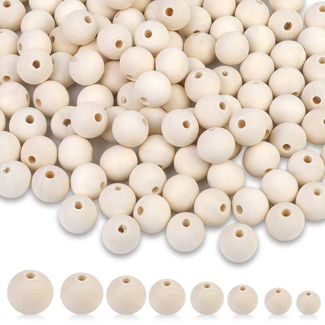 Fenrry Holzperlen, rund, 8–22 mm, Unisex - Bild 1
