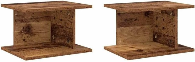 vidaXL Nachttisch Set aus Holzwerkstoff in Altholz-Optik, 2 Stück, Farbe: Braun, B/T/H: 40 x 30 x 25 cm - Bild 1