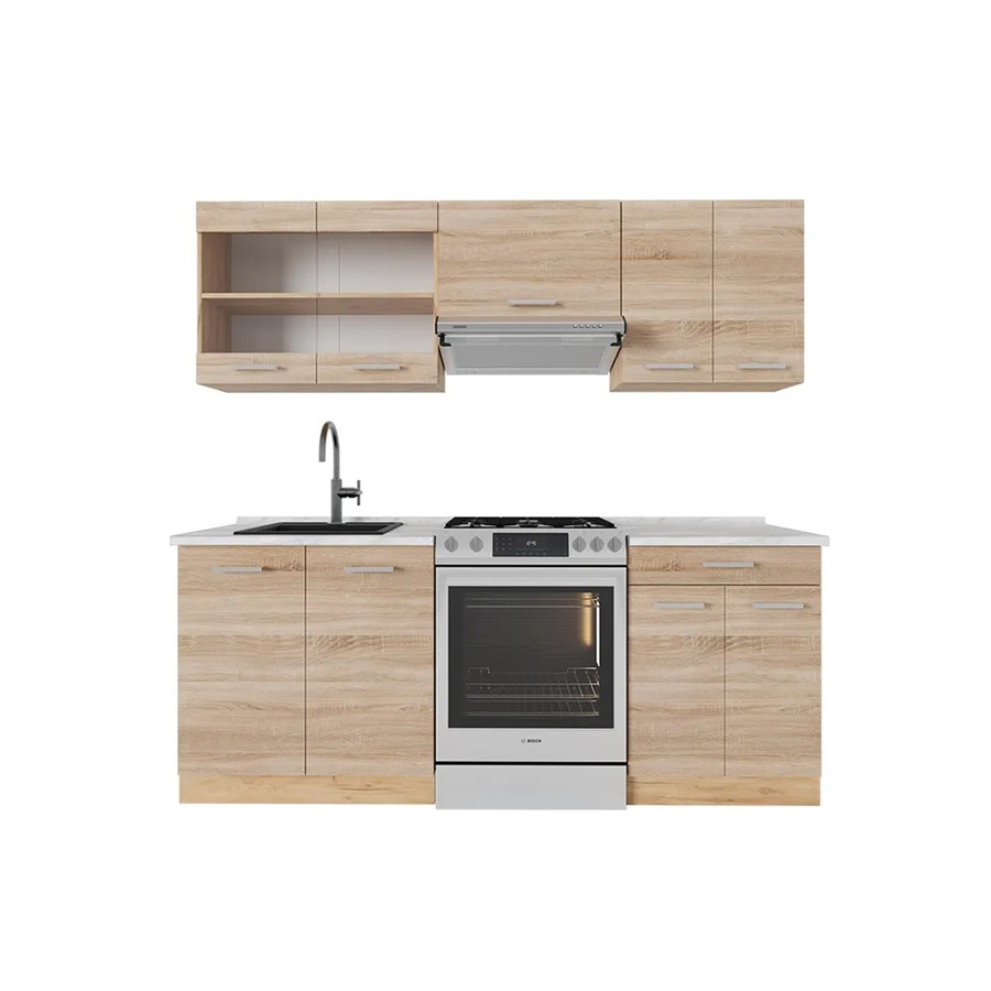 Vicco R-Line Küchenzeile Sonoma/Goldkraft Eiche mit Marmor-Optik, Breite: 200 cm - Bild 2