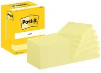 Post-it Haftnotizen 657, 12 Blöcke à 100 Blatt, Gelb, B: 7,6 cm, H: 10,2 cm, PEFC-zertifiziert - Bild 1