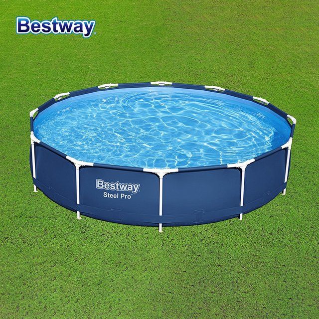 Bestway Steel Pro Rundrahmen-Pool-Schwimmbecken-Set mit Stahlrahmen, Durchmesser: 3,66 m, Höhe: 76 cm - Bild 1