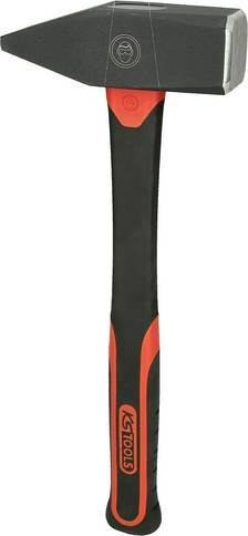KS Tools Schlosserhammer mit Fiberglasstiel in Schwarz, 2100g - Bild 1