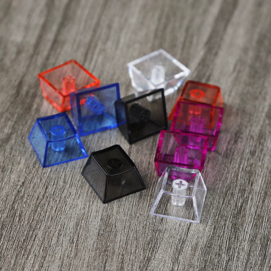 YMDK Cherry Profile 1u R4 Tastenkappen aus PC-Material, transparent, blau - Bild 1