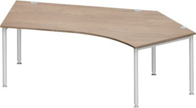 Schäfer Shop Genius Winkelschreibtisch MODENA FLEX 135 Grad mit Ansatz rechts in Eiche und Weißaluminium - Bild 1