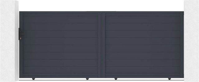 Casanoov Elektrisches Schiebetor Eiger aus Aluminium mit Schiebetorantrieb Ranger C300, Farbe: Anthrazit/Grau, B/H: 350 x 140 cm - Bild 1