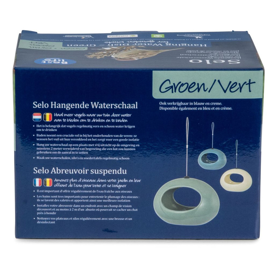Hängende Wasserschale Selo in Grün von CJ Wildlife aus Keramik und Metall - Bild 3