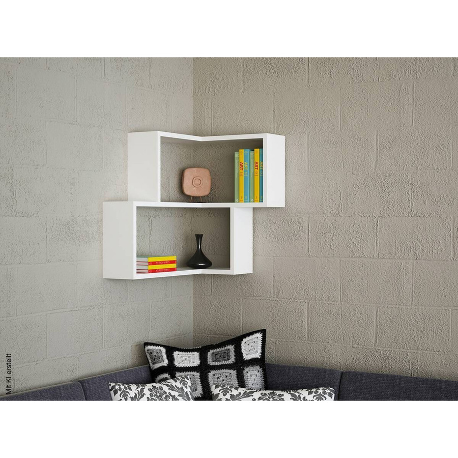 Wandregal Bulut weiß modern B/H/T: 59,5 x 55,4 x 45 cm - Bild 2