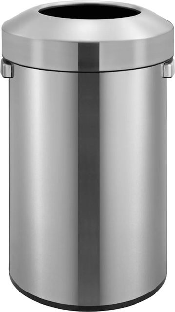 PROREGAL Offener Abfallsammler aus gebürstetem Edelstahl in Silber, Volumen: 60 Liter, Höhe: 68,5 cm, Durchmesser: 40,5 cm - Bild 1