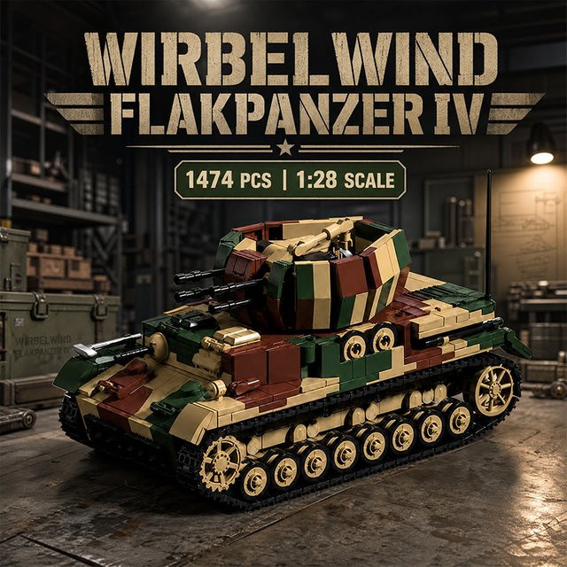 M MENBIS Schwerer Panzer, Bausatz, 1600 Teile, Gepanzertes Fahrzeug - Bild 1