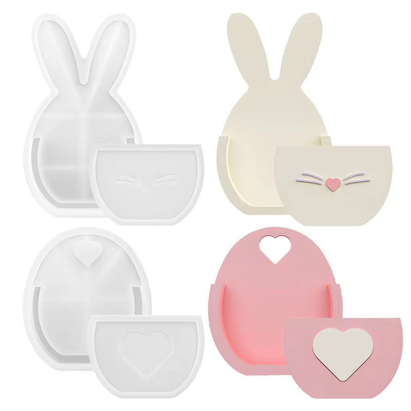 ZQNYCY Osterhase Blumenkorb Harzform für DIY Kaninchen Blumentopfform und Gipsguss zur Herstellung von Hydrokultur Vasen und Heimdekoration - Bild 2