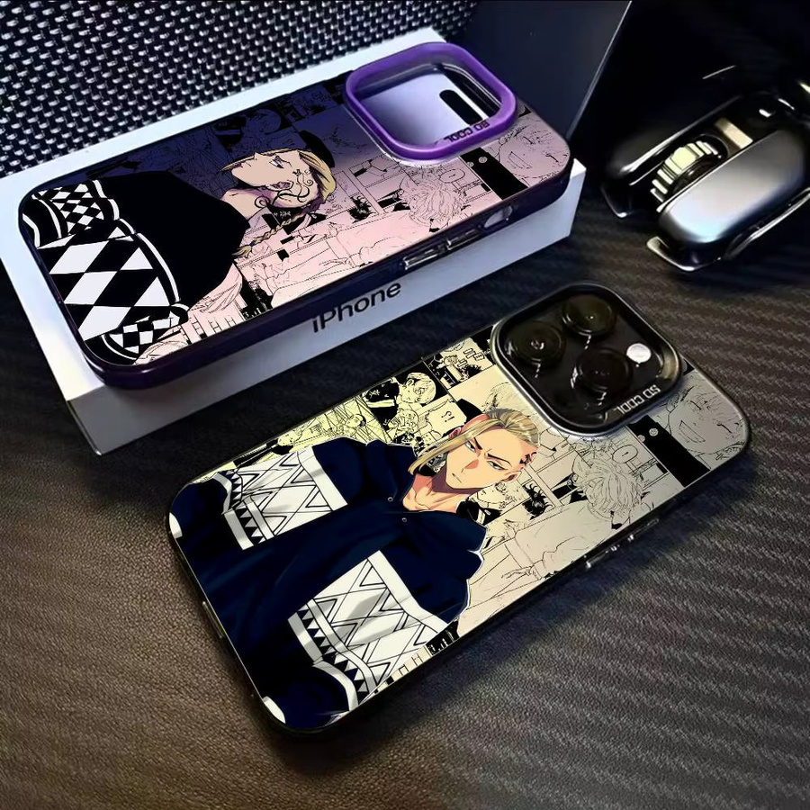 Anime Tokyo Revengers Draken Handyhülle für iPhone 11 bis 17 Pro Max, mehrfarbig, mattes Laser Metallic Aurora Design - Bild 4