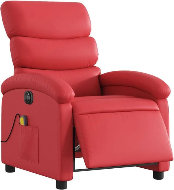 vidaXL Elektrischer Massagesessel in Rot mit Kunstleder und Armlehnen - Bild 1