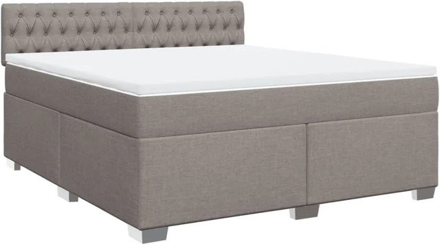 vidaXL Boxspringbett mit Matratze in Beige, Hybrid-Design mit USB-Ladeport und Unterbettbeleuchtung, B/T/H: 180 x 200 x 429 cm - Bild 1
