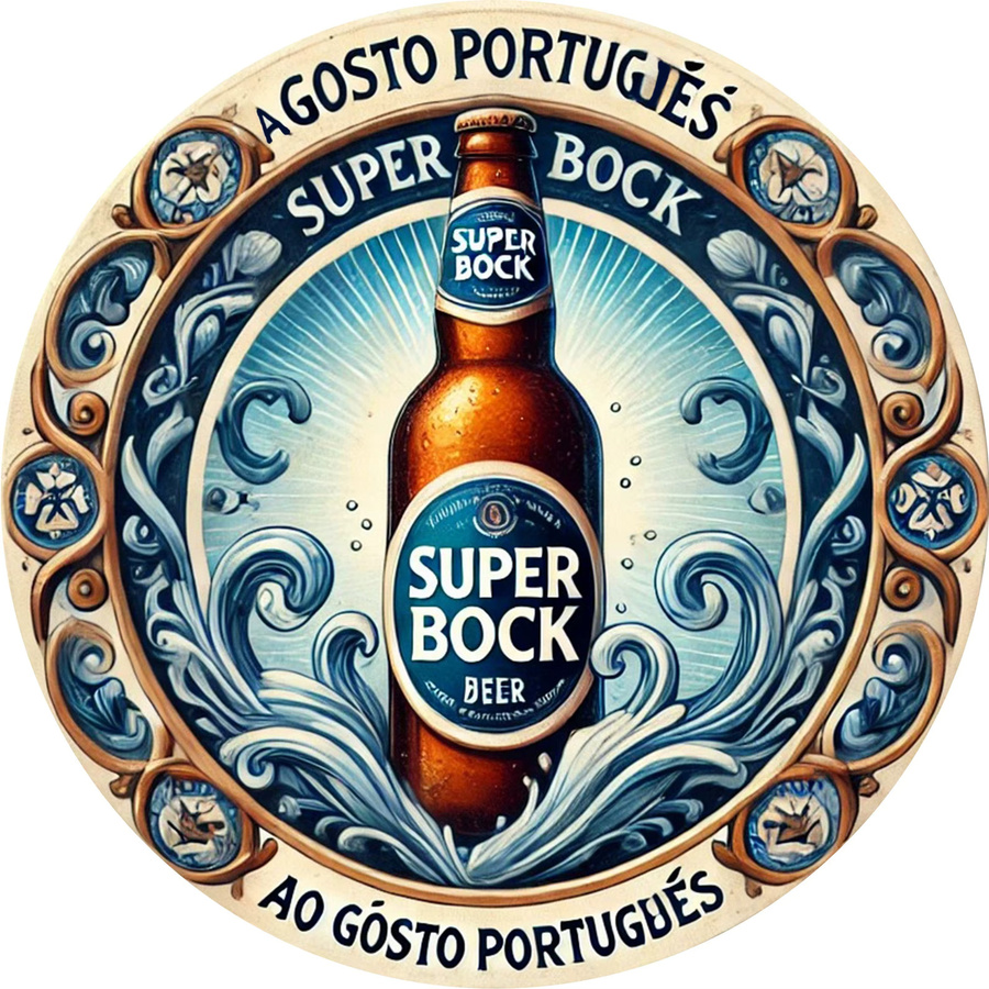 Super Bock Vintage-Aluminiumschild mehrfarbig B/H: 20 x 20 cm - Bild 3