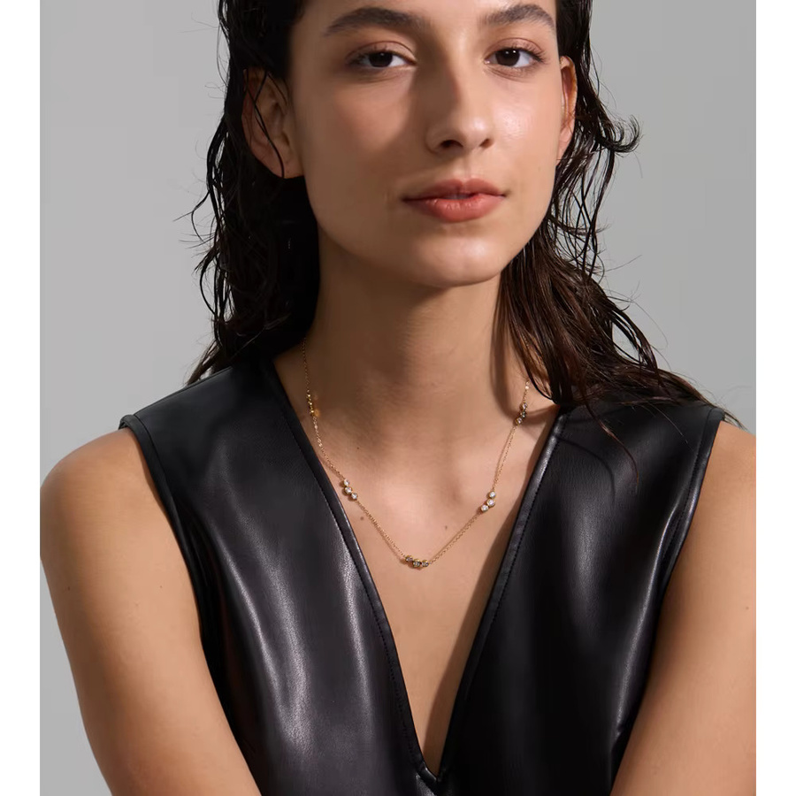 Yhpup Chic Kette Edelstahl, Kubikzirkonia, Unisex - Bild 3