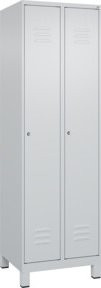 C+P Wäsche-Spind Classic PLUS mit 2 Abteilen, grau, Stahlkonstruktion, H x B x T: 195 x 60 x 50 cm - Bild 1