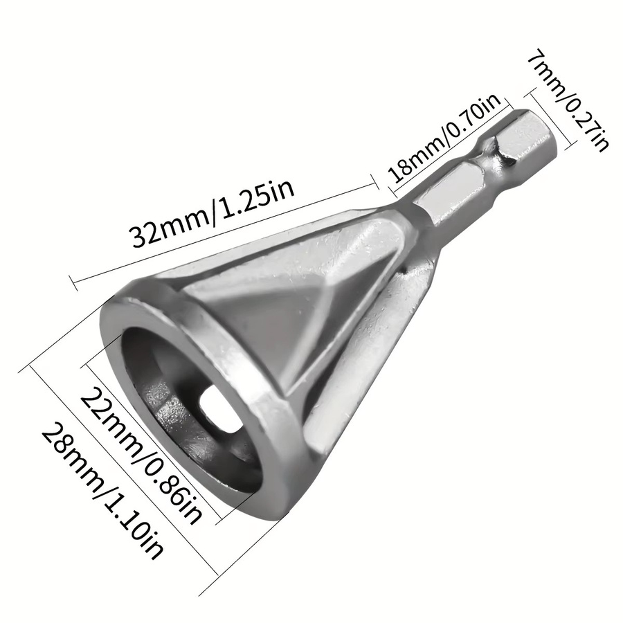 Einteiliges Anfaswerkzeug in Silber zum Entgraten von Metall und für Schleifwinkel-Trimmungen - Bild 5